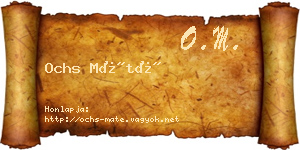 Ochs Máté névjegykártya